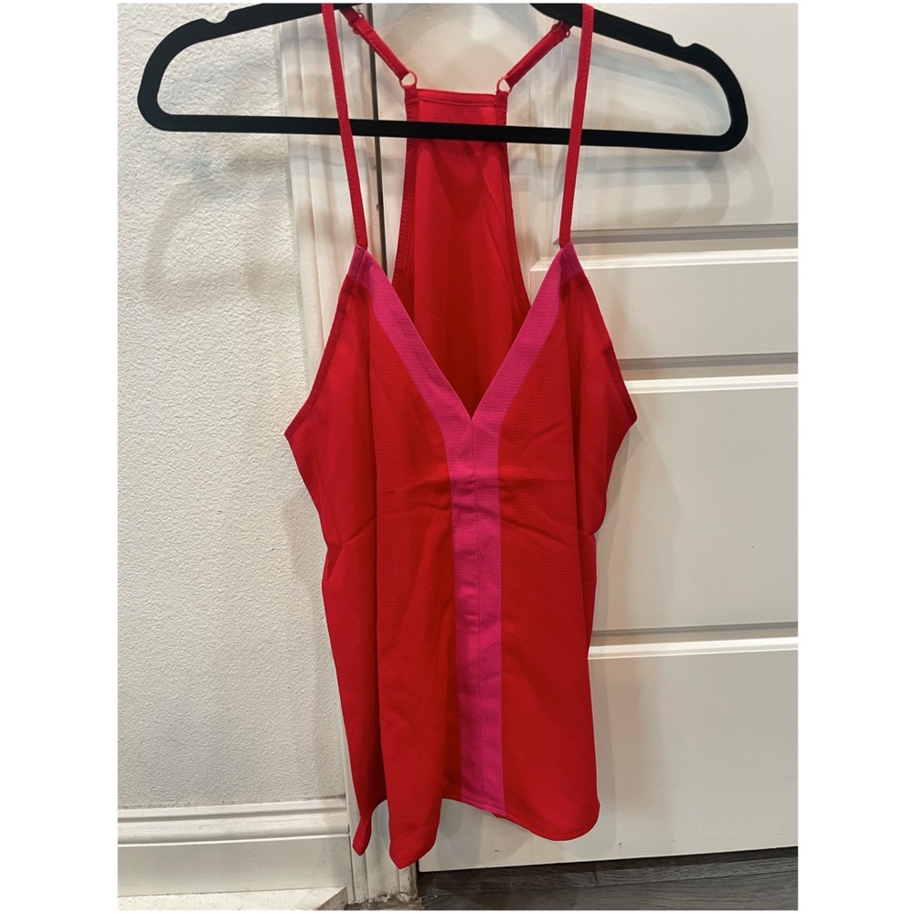 024 V neck color block racerback cami tank top - Picture 6 of 6